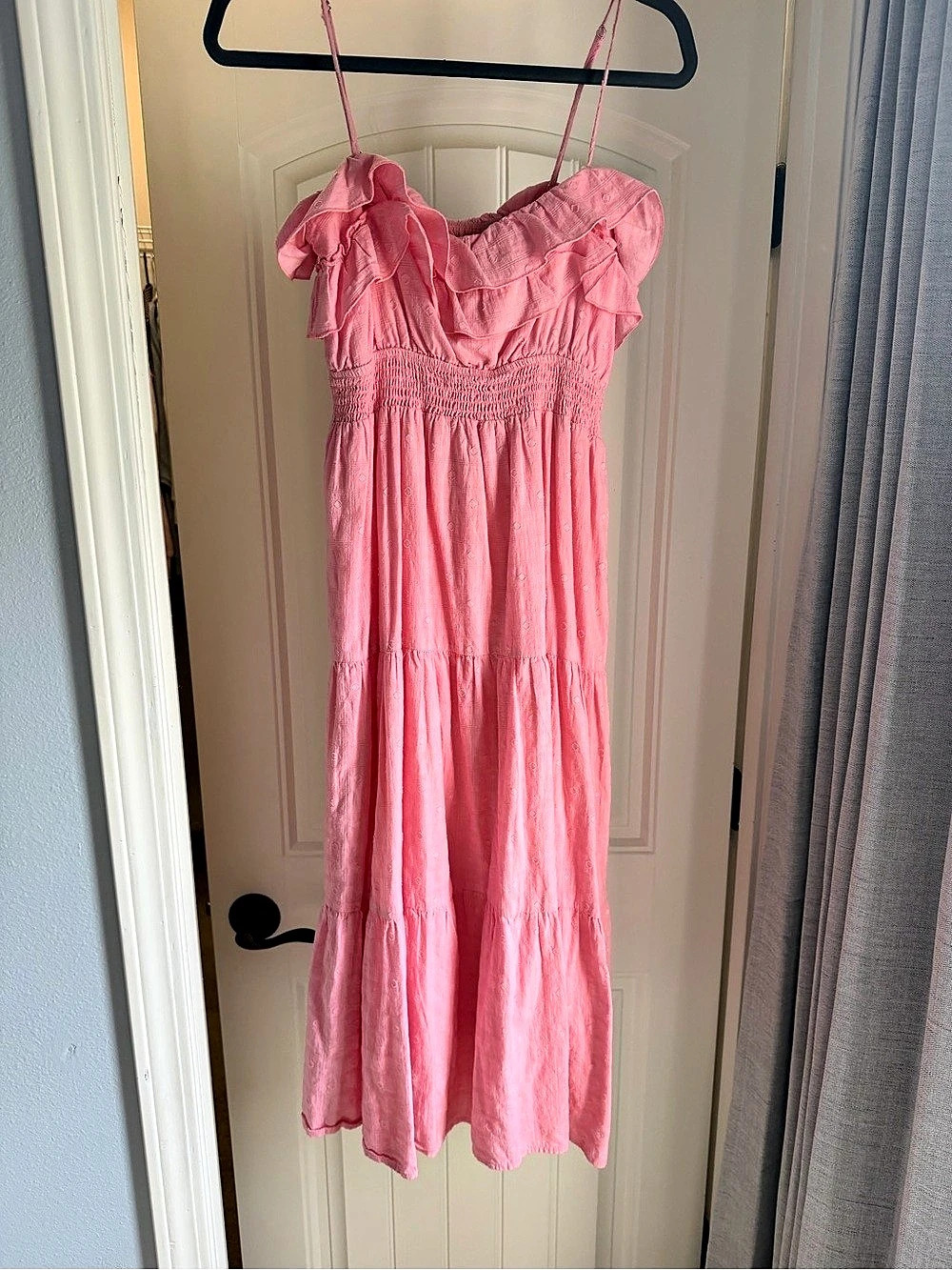 Lush Pink Ruffle Maxi Dress